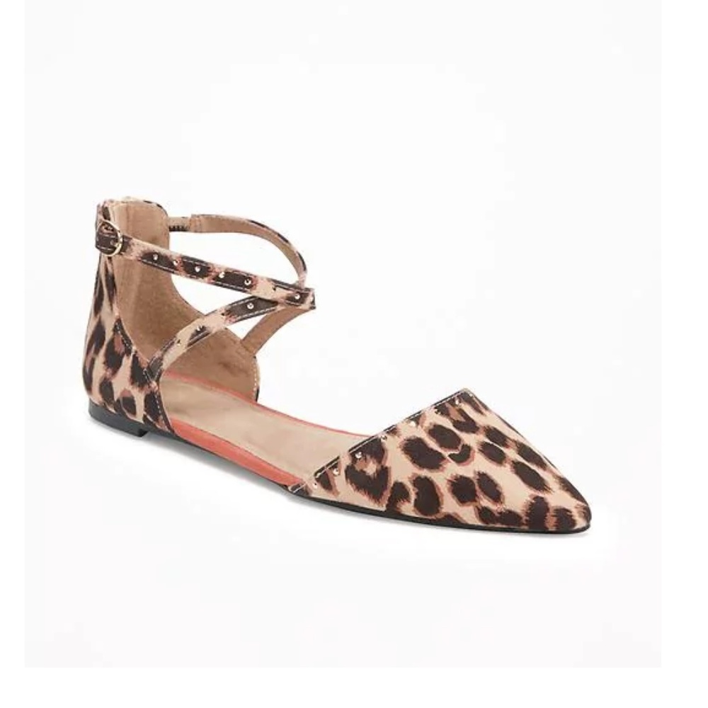 Old Navy Sueded Strappy D'Orsay Flats, size 6